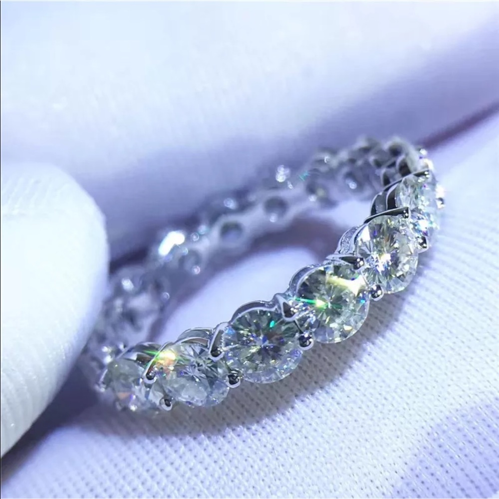 Classic White Crystal Eternity Band Ring